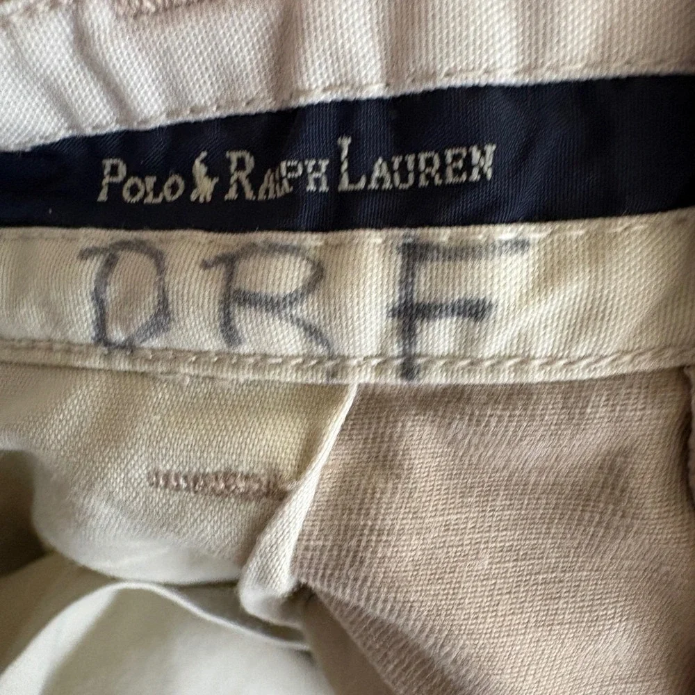 Polo Ralph Lauren Mens 36 Chino Shorts Tan Pleated Cotton Twill Khaki Classic